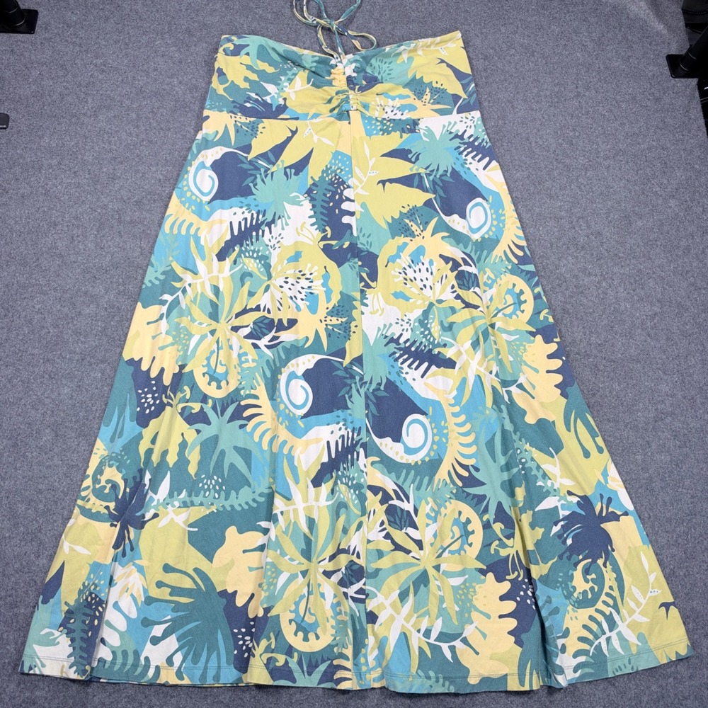 Patagonia Kamala Maxi Skirt Convertible Dress XL Tropical Floral Blue Green